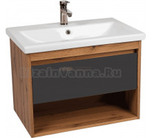 Тумба с раковиной VIANT Бостон 70 подвесная, дуб вотан, гафит
