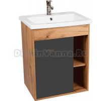 Тумба с раковиной VIANT Бостон 70 подвесная, дуб вотан, графит