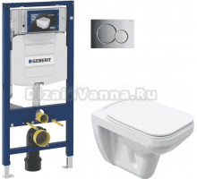 Комплект Унитаз подвесной STWORKI Дублин SETK3504-0605-001-1-6000 с микролифтом + Инсталляция Geberit Duofix UP 320 111.300.00.5 + Кнопка Sigma 01 115.770.21.5 хром + Крепления 111.815.00.1 к стене