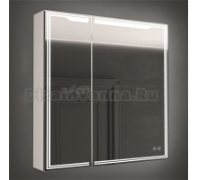 Зеркало-шкаф Art&Max Merano R 80х80 белое, с LED-подсветкой, 6000К