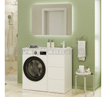 Мебель для ванной Brevita Grafit 40 R под стиральную машину, раковина Kamilla белая