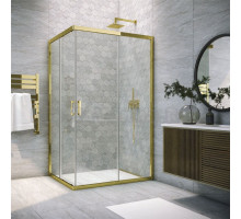 Душевой уголок Vegas Glass ZA-F Tur Novo h1900 110*100 09 01 профиль золото, стекло прозрачное