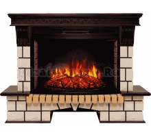 Комплект Электрокамин Real Flame Firespace 33 S IR 2D + Портал Stone new 12568 античный дуб, кирпич теплый белый