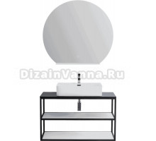 Мебель для ванной Cezares Cadro 100, 2-х ярусная, подвесная, белые полки, со столешницей и раковиной BB1338