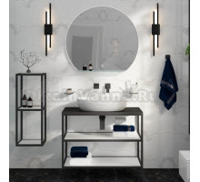 Мебель для ванной Cezares Cadro 100, 2-х ярусная, подвесная, белые полки, со столешницей и раковиной BB1348
