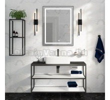 Мебель для ванной Cezares Cadro 120 2-х ярусная, подвесная, белые полки, со столешницей и раковиной BB1338