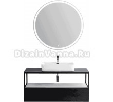 Мебель для ванной Cezares Cadro 120 1-ярусная, подвесная, белая полка, со столешницей и раковиной BB1338