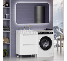 Мебель для ванной Misty Байкал 55 L для стиральной машины, белая