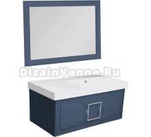 Мебель для ванной La Fenice Cubo 90 R синяя, ручка хром