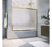 Шторка на ванну Vegas Glass ZV Tur Novo 150 09 10 профиль золото, стекло сатин
