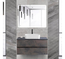 Мебель для ванной Cezares Molveno 46 100 ossido, со столешницей marmo nero opaco
