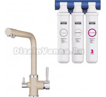 Смеситель для кухни Granula 2015 Пирит+АКС-002 с фильтром