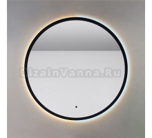 Зеркало круглое STWORKI Мосс 77 черное, с подсветкой