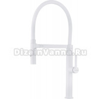 Смеситель для кухни Paulmark Leader Le214101-431 с гибким изливом, матовый белый
