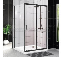 Душевой уголок BelBagno Uno 195 AH 1 120/80 C Nero профиль черный, стекло прозрачное