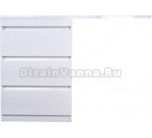 Тумба с раковиной Style Line Даллас 130 Люкс Plus напольная, белая, 3 ящика