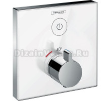 Термостатический смеситель Hansgrohe ShowerSelect Glass 15737400 для душа, белый - хром
