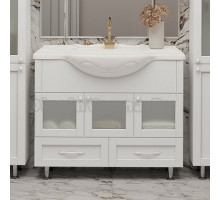 Тумба с раковиной Misty Латте 85 белая эмаль