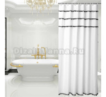 Штора для ванной Carnation Home Fashions Pompon PON180W 180х200 см, белая