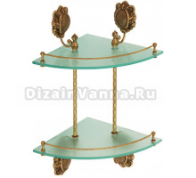 Полка Migliore Cleopatra 16639 угловая двойная, бронза