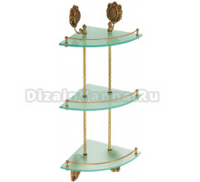 Полка Migliore Cleopatra 16640 угловая тройная, бронза