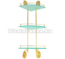 Полка Migliore Cleopatra 16696 угловая тройная, золото