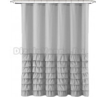 Штора для ванной Carnation Home Fashions Frill RIL180GRY 180х180 см, grey