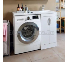 Тумба с раковиной Runo Лира 45, L, под стиральную машину, раковина лайт