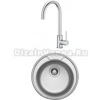 Комплект Мойка кухонная TopZero Favorite FAL510 + Смеситель Roca Etna 5A7B09C00 для кухонной мойки, хром