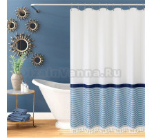 Штора для ванной Carnation Home Fashions Stripe White, Blue 183х213 см