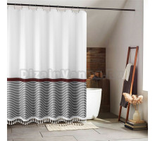Штора для ванной Carnation Home Fashions Stripe White, Black 183х213 см