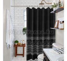 Штора для ванной Carnation Home Fashions Boho Black 183х213 см