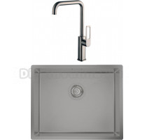 Комплект Мойка кухонная IDDIS Edifice EDI54G0i77 графит + Смеситель IDDIS Slide SLIGM00i05 для кухонной мойки, графитовый