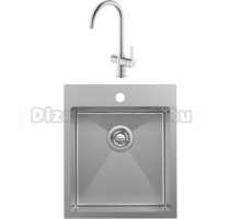 Комплект Мойка кухонная IDDIS Haze HAZ43S0i77 сатин + Смеситель IDDIS Pure PURBNFJi05 для кухонной мойки