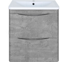 Тумба с раковиной Misty Атлантик подвесная, 60, серый камень