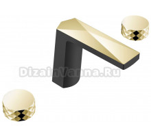 Смеситель для раковины Boheme Venturo 150-BG-DIAMOND черный, золото