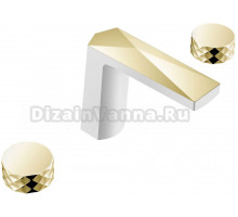 Смеситель для раковины Boheme Venturo 150-WG-DIAMOND белый, золото