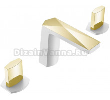 Смеситель для раковины Boheme Venturo 150-WG-ICE белый, золото