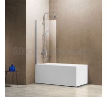 Шторка на ванну Vincea VSB-11800CL 80 см, профиль хром, стекло прозрачное
