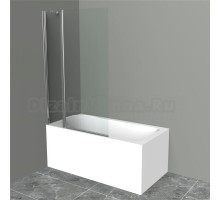 Шторка на ванну BelBagno Uno V-11-120/150-C-Cr стекло прозрачное