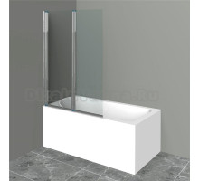 Шторка на ванну BelBagno Uno V-2-110/150-C-Cr стекло прозрачное