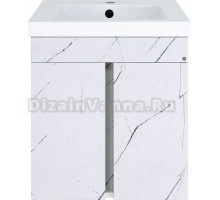 Тумба с раковиной Misty Торос 50, белый мрамор