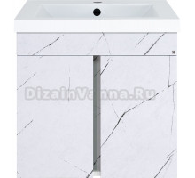 Тумба с раковиной Misty Торос 60, белый мрамор