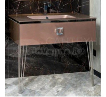 Тумба с раковиной Armadi Art Lucido 100 лиловая, раковина 852-100-PU, ножки хром