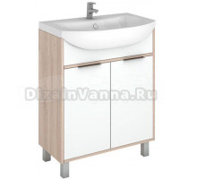 Тумба с раковиной Домино Prime 60 напольная, сонома, белая