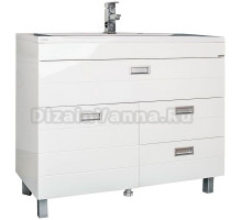 Тумба с раковиной Домино Cube 100 белая
