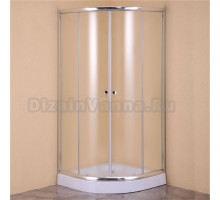 Душевой уголок DIWO Коломна 90х90 профиль хром матовый, стекло матовое, с поддоном