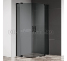 Душевой уголок Cezares Slider R 2 80/90 Grigio Nero профиль черный, стекло серое