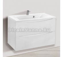 Тумба с раковиной Vincea Mia 80 белая глянцевая