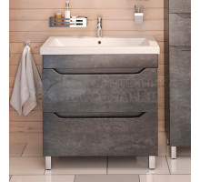 Тумба с раковиной Emmy Стоун 80 напольная, серый бетон